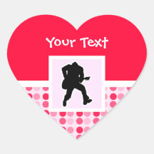 Guitarrista lindo calcomanías corazones personalizadas