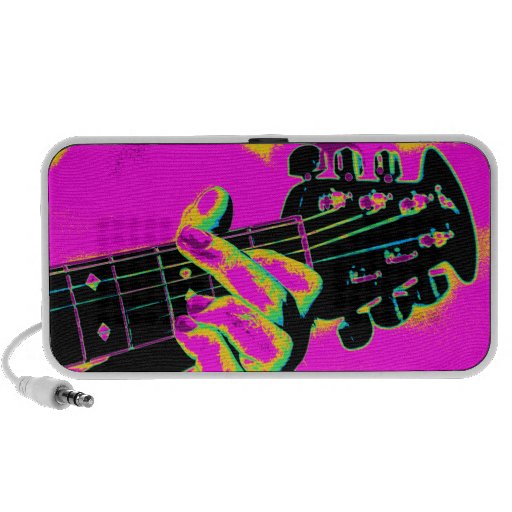 Guitarrista retro mp3 altavoces
