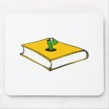 Gusano de libro amarillo alfombrillas de raton