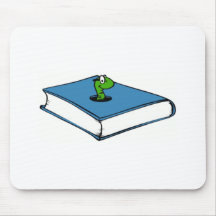 Gusano de libro azul tapetes de raton