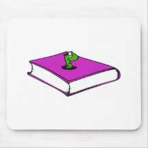 Gusano de libro púrpura tapete de raton