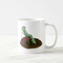 gusano enojado tazas de café