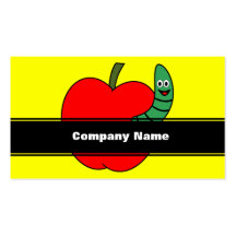 Gusano verde rojo plantilla de tarjeta de negocio