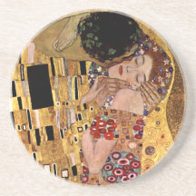 Gustavo Klimt: El beso (detalle) Posavasos Personalizados