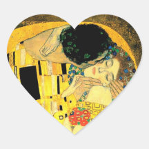Gustavo Klimt - el corazón Stiker del beso Pegatinas Corazon Personalizadas