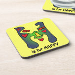 H está para FELIZ Posavasos