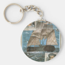 H.M.S. Teatro retro del delantal Llaveros Personalizados