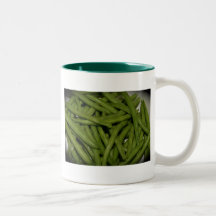 Habas verdes frescas tazas