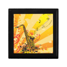 Haces chillones del saxofón de la música cajas de recuerdo