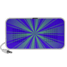 Haces de neón azules brillantes del techno altavoz