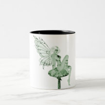Hada 2B del verde de la firma del arte del ajenjo Taza
