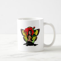 Hada color de rosa oscura taza