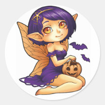 Hada de Halloween Pegatinas Redondas