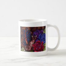 Hada de la mariposa del gato taza de café