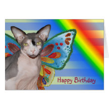 Hada del gato del arco iris del cumpleaños de la t