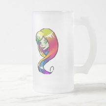 Hada del pelo del arco iris tazas de café