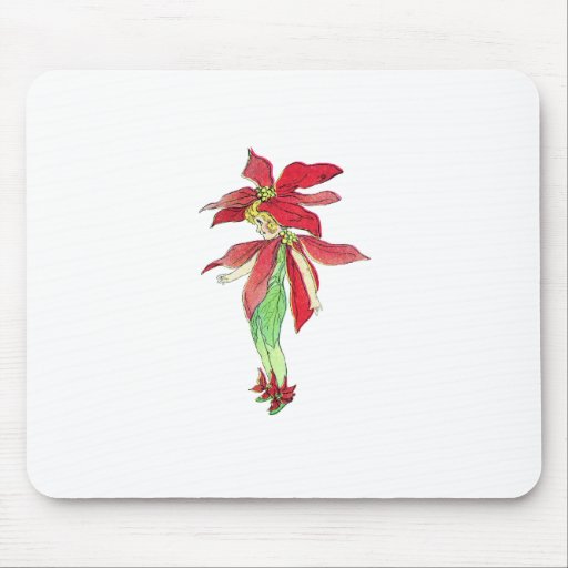 Hada del Poinsettia Tapete De Ratón