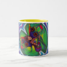 hada en lilypad con la rana taza de café