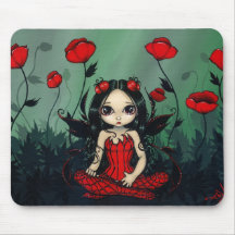 Hada gótica Mousepad de las amapolas del jardín de Tapetes De Ratón