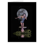 Hada iluminada por la luna tarjetas