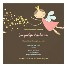 Hada y estrellas dulces invitación de la foto de 2