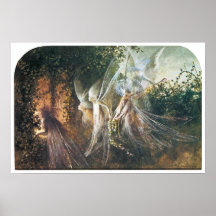 Hadas que miran a través de un arco gótico posters