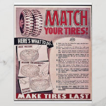 ¡Haga juego sus neumáticos! Tarjetas Publicitarias