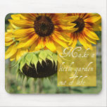 Haga los girasoles Mousepad de un jardín Alfombrillas De Ratón