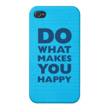Haga qué le hace el papel azul feliz del cuaderno iPhone 4 carcasas