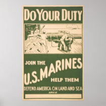 Haga su Deber-Se unen a a los infantes de marina d posters