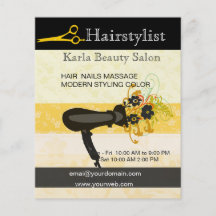 Hairstylist del salón y del balneario flyer a todo color
