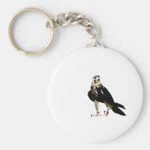 Halcón agresivo despredador del pájaro negro llaveros personalizados