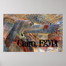 Halcón/impresión egipcios de El Cairo, Egipto Posters