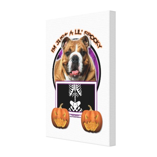 Halloween - apenas un Lil fantasmagórico - dogo Lona Envuelta Para Galerías