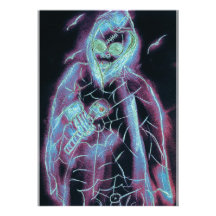 Halloween esquelético que brilla intensamente fant anuncio personalizado