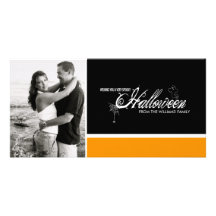 Halloween fantasmagórico tarjeta fotografica personalizada