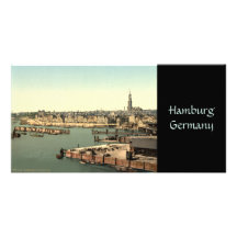 Hamburgo de la torre del reloj, Alemania Tarjetas Personales Con Fotos