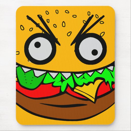 hamburguesa adaptable del nom del nom de OM con la Alfombrillas De Ratones