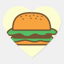 Hamburguesa Calcomania De Corazon