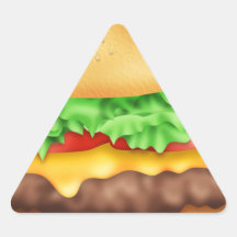 ¡Hamburguesa con la porción! Pegatina Trianguladas Personalizadas