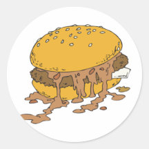 hamburguesa descuidada del chile pegatina