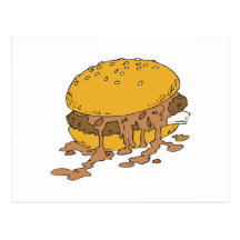 hamburguesa descuidada del chile tarjetas postales