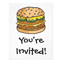 hamburguesa retra del queso invitación personalizada