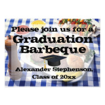 Hamburguesas en barbacoa de la graduación del mant comunicado personalizado