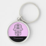 Hamsa floral (boda) llavero personalizado