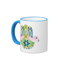Hamsa judío tazas