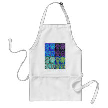Hamsa negro y azul delantal