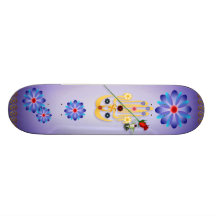 Hamsa y monopatín de las flores