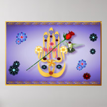 Hamsa y posters de las flores