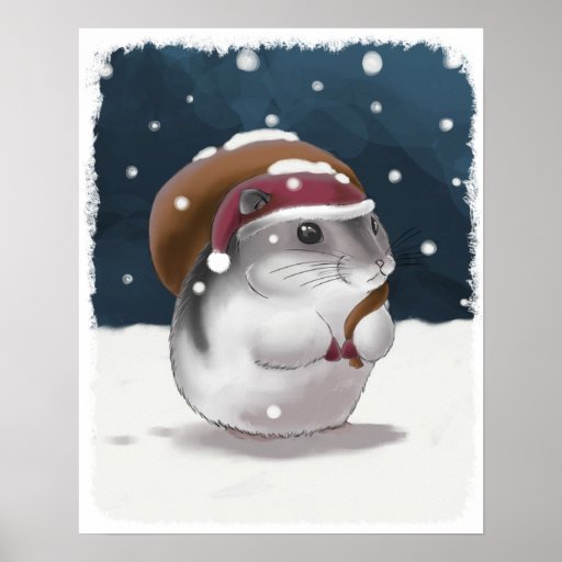 Hámster Santa Poster